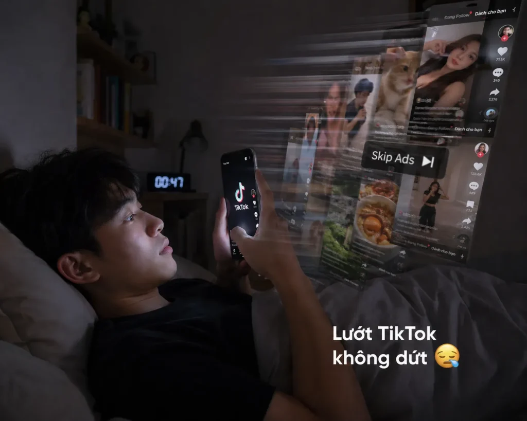 Người dùng lướt video ngắn liên tục