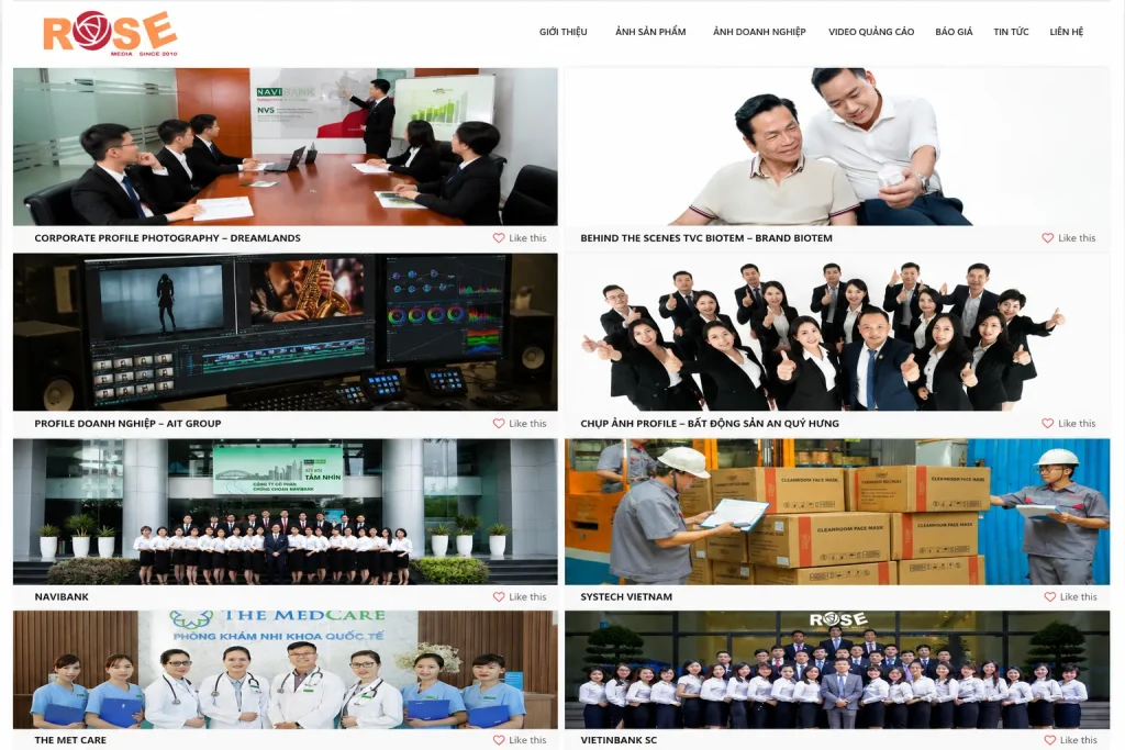 Hình ảnh thực tế từ các dự án quay TVC doanh nghiệp chuyên nghiệp do Rosemedia Hanoi thực hiện.